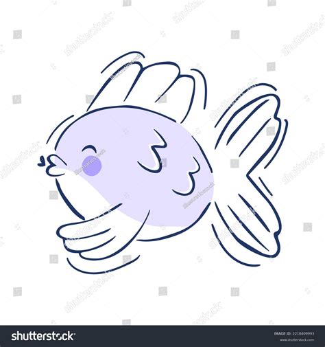 Isolated Blue Fish Silhouette Draw Vector Stock Vector (Royalty Free ...