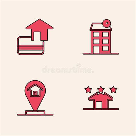 Set Real Estate Credit Card House And Location House Icon Vector