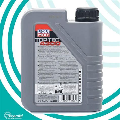 LIQUI MOLY 2323 TOP TEC 4300 5W30 ACEA C2 PSA B71 2290 OLIO MOTORE AUTO