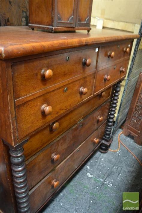 Lot 19th Century Cedar Chest Of Drawers With Cantilever Top