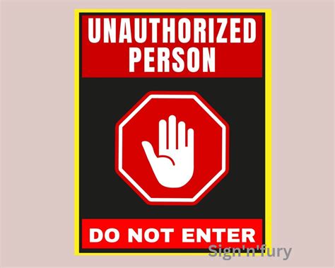 UNAUTHORIZED PERSON SIGNAGE A4 SIZE Lazada PH