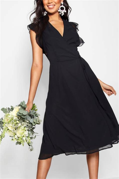 Chiffon Ruffle Skater Wrap Bridesmaid Dress Latest Bridesmaid Dresses