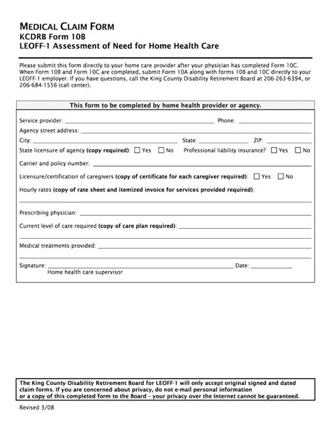 Fillable Online Kingcounty MEDICAL CLAIM FORM Kingcounty Fax Email