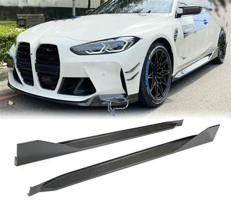 Real Carbon Side Skirt Extension Lip Fit Bmw 3 Series G80 M3 4 Door 2021 2023 22 Ebay