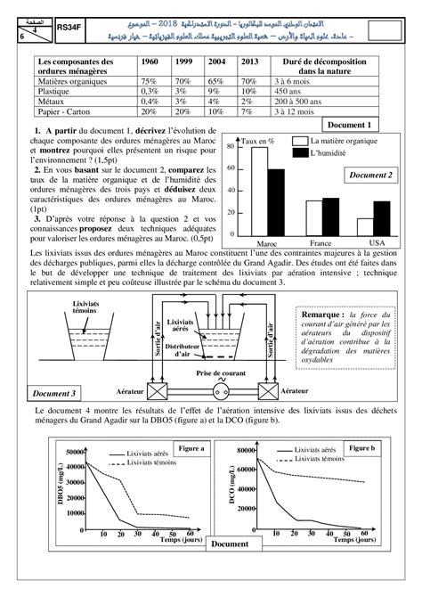 Examen National SVT Sciences Physiques 2018 Rattrapage Sujet AlloSchool