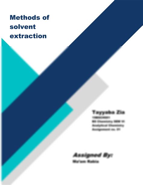 Solution Solvent Extraction Studypool