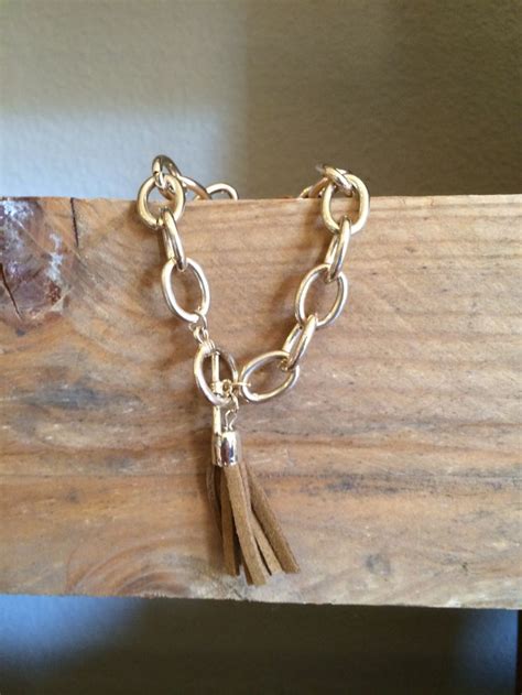 Tan Tassel Bracelet Shopthebluebonnet Tassel Bracelet Chain