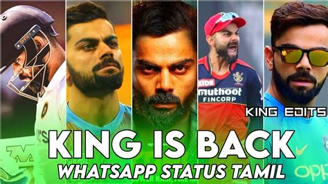 Virat Kohli Mass Whatsapp Status Tamil × King Is Back Youtube