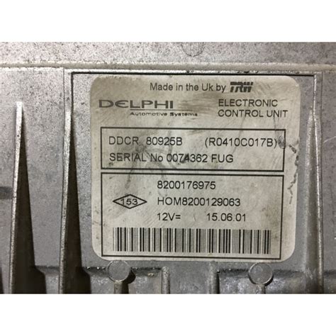 Engine Ecu Delphi Ddcr R C B Renault Hom