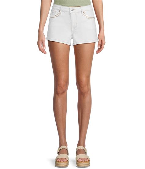 Ymi Jeanswear Mid Rise Premium Stitch Denim Shorts Dillards