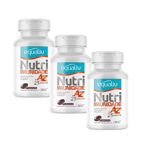 Kit X Nutri Imunidade Vitaminas A Z C Psulas Equaliv Submarino