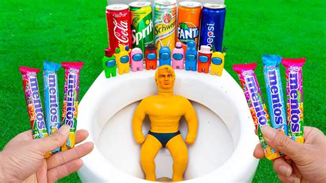 Experiment Stretch Armstrong Vs Among Us Vs Coca Cola Fanta Pepsi