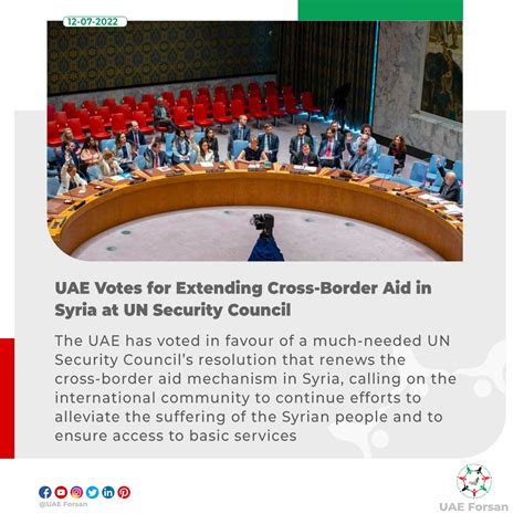 Uae Forsan On Twitter Uae Votes For Extending Cross Border Aid In Syria At Un Security Council