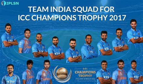 Team INDIA squad for ICC Champions Trophy 2017