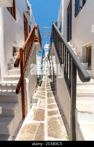 Weiße Häuser in Mykonos Griechenland Stockfotografie Alamy