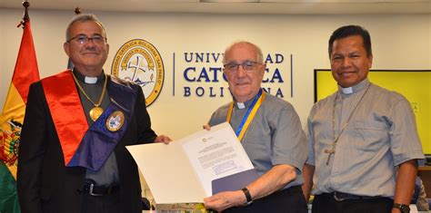 Asc Universidad Cat Lica Boliviana Distingui A Mons Braulio S Ez