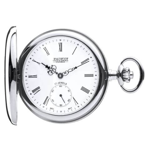 Chrome Plated Mechanical Half Hunter Pocket Watch G Cm Pocketwatch Usa