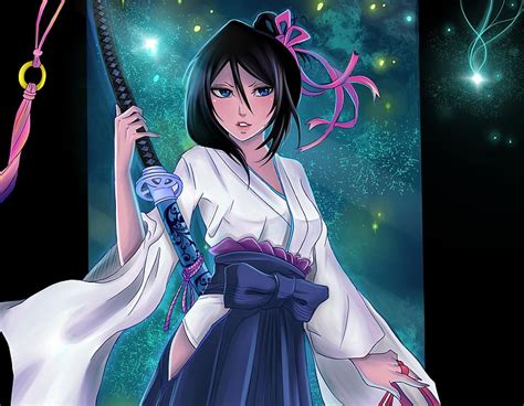 HD Wallpaper Black Haired Woman Animated Character Bleach Kuchiki