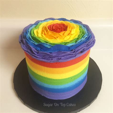 Rainbow rose cake! Facebook.com/sugarontopcakes ...