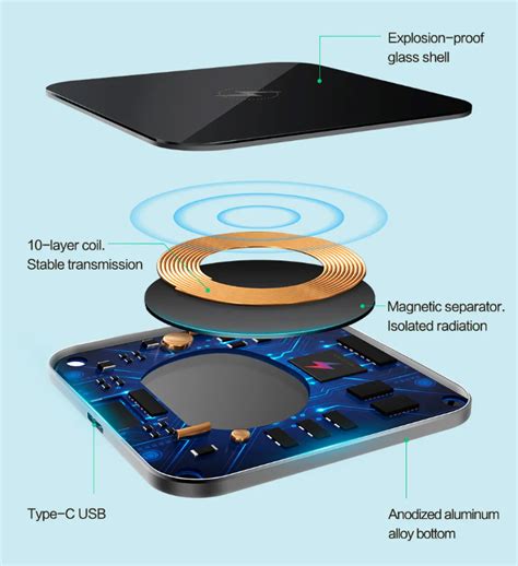 15W Round Qi Quick Wireless Charger - Vireless