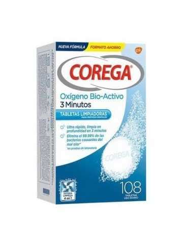 Corega Oxígeno Bio Activo Pastillas Limpiadoras para Prótesis Dentales