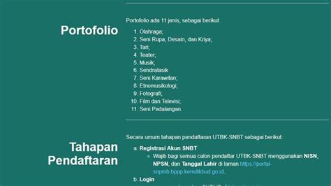 Panduan Unggah Portofolio Untuk Daftar Snbt 2023 Simak Ketentuannya