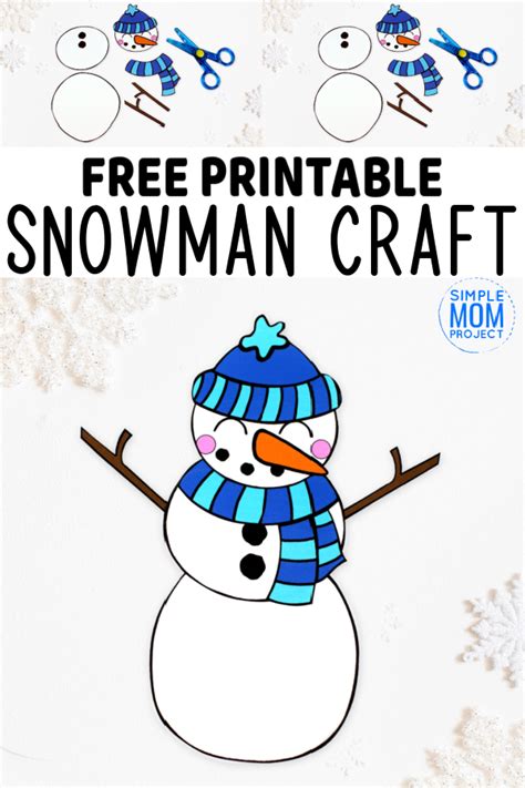 Free to Print Cut and Paste Snowman Craft Template – Simple Mom Project