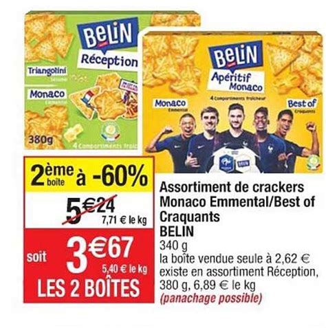 Offre Assortiment De Crackers Monaco Emmental Best Of Craquants Belin