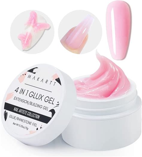 Makartt 4 In 1 Glux Gel Light Pink Solid Nail Extension Gel Non Sticky