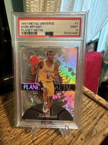 1997 98 Metal Universe KOBE BRYANT Planet Metal Lakers 3 PSA 9 Mint