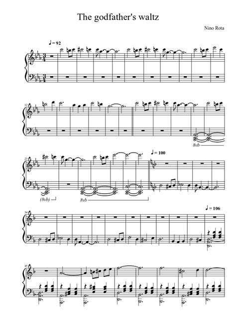 The Godfather Theme Piano Sheet Music Free Pdf : Leiki Ueda The Godfather Suite Sheet Music ...