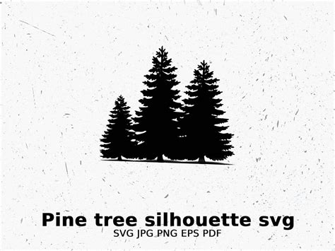 Pine Tree Silhouette SVG, Digital Download, Christmas Forest Clipart ...