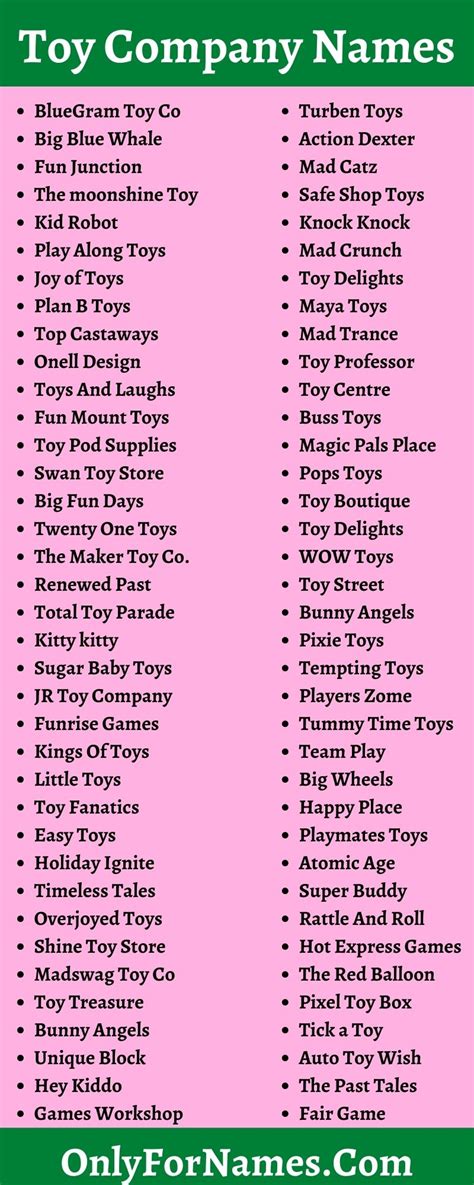 Catchy Toy Company Name Ideas List Generator Off