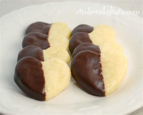 Chocolate Dipped Shortbread Heart Cookies