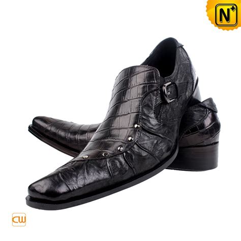 Mens Designer Black Leather Dress Shoes CW701105 | CWMALLS