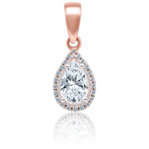 Pendentif Diamant Poire 0 50 Ct GIA Or Rose 750 Divine Ocarat