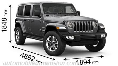 Dimensions Of Jeep Cars Showing Length Width And Height