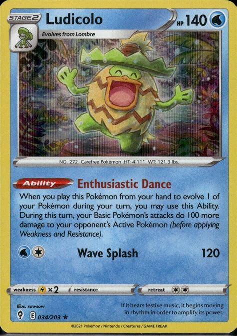 Pokemon Tcg Ludicolo Holo Rare Swsh Evolving Skies Nm Ebay