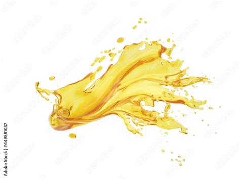 3d Illustration Of Yellow Splash On White Background With Clipping Path