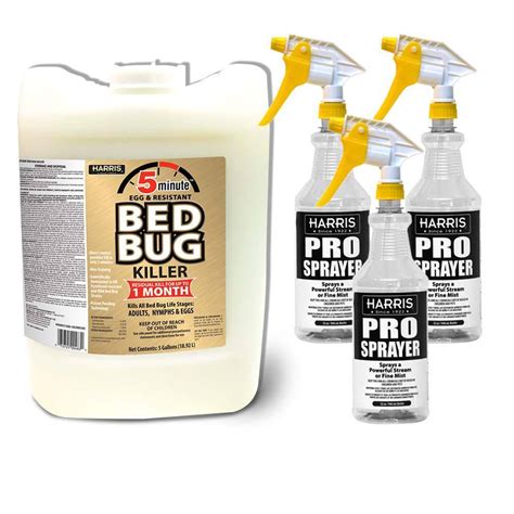 Harris 5 Gal 5 Minute Egg Resistant Bed Bug Killer And 3 32 Oz