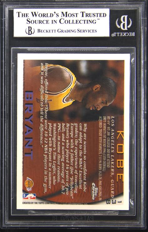 1996 97 Topps Chrome KOBE BRYANT Rookie RC 138 BGS 9 EBay