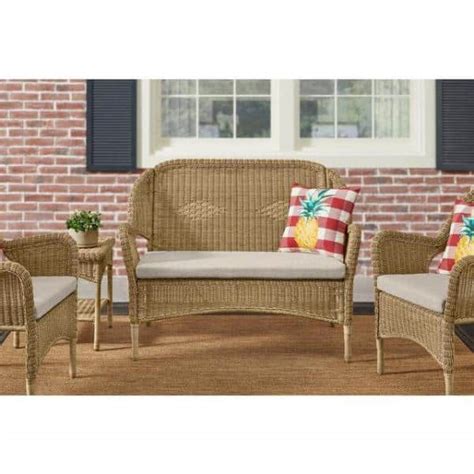 Buy Rosemont Light Brown Steel Wicker Outdoor Patio Loveseat With Putty