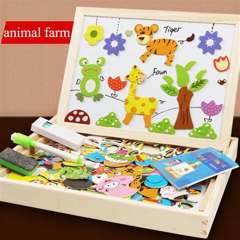 Puzzles Magn Tiques En Bois De Pi Ces Ferme Des Animaux