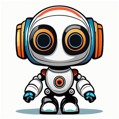 Premium Vector Full Body Mascot Style Robot Character Front Facing