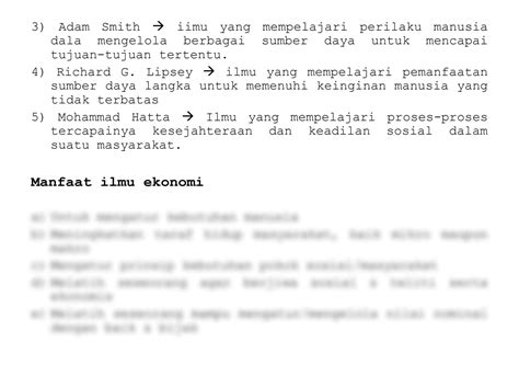 SOLUTION Rangkuman Ekonomi Kelas 10 Bab 1 Konsep Dasar Ilmu Ekonomi