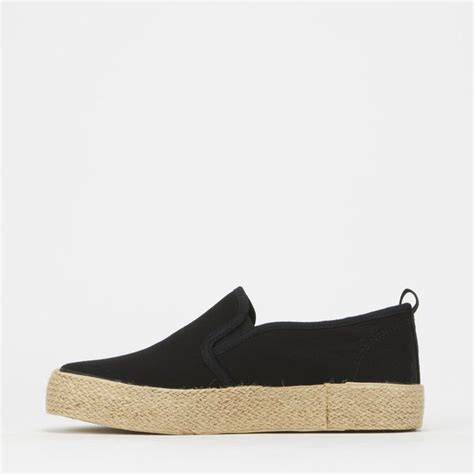 Ladies Black Canvas Slip On Hessian Tomy Takkies South Africa Zando