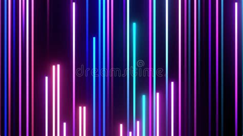 Cycled 3d Animation Abstract Background With Ascending Colorful Neon