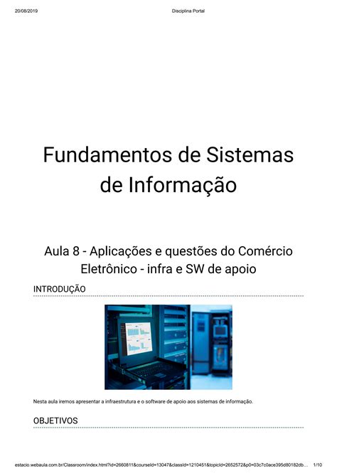 SOLUTION Fundamentos De Sistemas De Informa O Aula 8 Est Cio De S