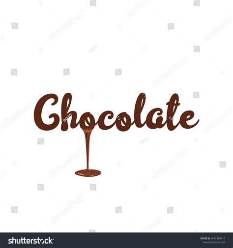 Chocolate Handwritten Lettering Logo Emblem Badge Stock Vector Royalty