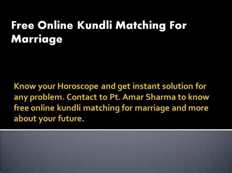 Ppt Free Online Kundli Matching For Marriage Powerpoint Presentation